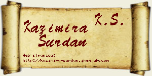 Kazimira Surdan vizit kartica